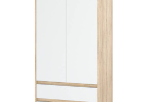 Szafa Garderoba 90cm 2 Szuflady Półki Drążek Salon Sypialnia Sonoma Biały
