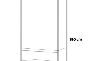 Szafa Garderoba 90cm 2 Szuflady Półki Drążek Salon Sypialnia Sonoma Biały