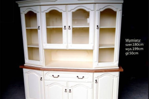 Prześliczna Biała Komoda 180`Wysoka (2s-4d) Blat Dąb  Bekas