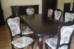 Komplet Stół Ludwik Bańka Dąb Orzech 8 Krzeseł Włoski Bekas