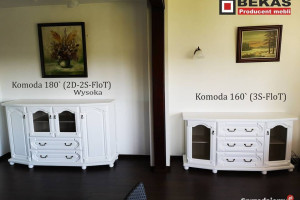 Biała Komoda 180` (2S-4FloT) Stylowy Dąb Prowansalski Bekas