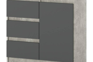 Komoda 80cm Nowoczesna 3 Szuflady Pod Telewizor Do Salonu Beton Szary Mat