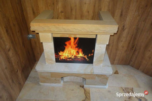 Kominki zabudowy obudowy kominkowe z kamienia naturalnego rustykalne