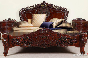 Nowe łóżko styl barok rokoko 140x200 cm rzeźbione 78249