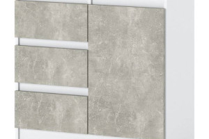 Komoda 80cm Z 3 Szufladami Nowoczesna Sypialnia Salon Szafka Biała Beton