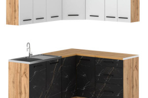 Kuchnia Narożna Nowoczesna Modułowa Z Blatem 3.2m Wotan Biały San Sebastian