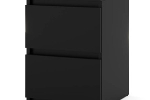 Szafka Nocna 2 Szuflady Nowoczesny Stolik Loft Do Sypialni Salonu Czarny