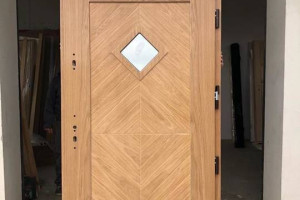 Drzwi KRIS zewnętrzne Drewniane NA WYMIAR 7,5cm antywłamaniowe zewnętrzne