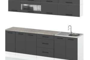 Meble Kuchenne Szare Kuchnia Robo Lux 2.6m Kuchnia Modułowa Nowoczesna