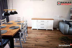 Śliczna Biała Komoda 140` LONDYN (2D-3s) Dębowy Blat BEKAS Producent Mebli