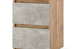 Szafka Nocna Dziecięca Z 2 Szufladami Drewniana Stolik Wotan Beton Jasny