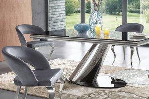 Jadalnia glamour Duetto Artistico szklana meble glamour stół