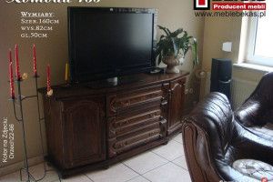 Stylowa Komoda 160` Orzech Wenge Ciemny Lakier Bekas Meble
