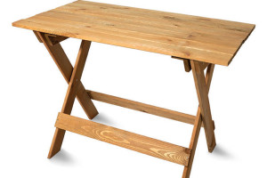 Stół Ogrodowy Drewniany Rozkładany Pojemny Na Grilla 105cm Sosna Kasztan