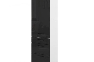 Słupek Kuchenny Stojący 60cm Szafka 3 Szuflady S60s3 Spremium Czarny Połysk