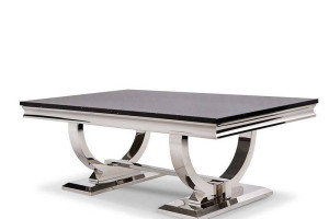 Ława glamour Modena chromowany blat kamienny