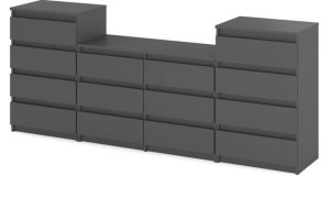 Komoda Meblościanka Szafka Rtv Salon Sypialnia 220cm Loft Szuflady Szara