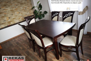 Stylowy Komplet Mebli Stół Krzesła Bekas Orzech Włoski