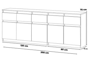 Komoda 5 Szuflad Best Oleksa Nowoczesna Szafka Szara Mat Butelkowa Zieleń