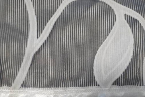 Firanka panel z koralikami i drążkiem dekoracyjnym