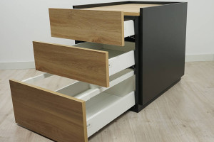 Kontenerek Saturn Czarny 3 szuflady MebleKreator