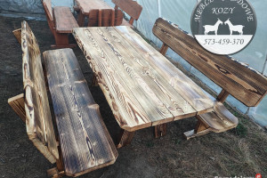 PROMOCJA! Meble góralskie drewniane meble ogrodowe z litego drewna SOLIDNE