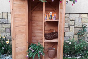 Szafa ogrodowa drewniana, szafa drewniana na narzędzia, skrzynia ogrodowa