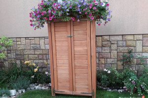 Szafa ogrodowa drewniana, szafa drewniana na narzędzia, skrzynia ogrodowa