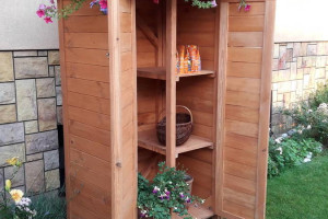 Szafa ogrodowa drewniana, szafa drewniana na narzędzia, skrzynia ogrodowa