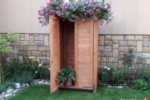 Szafa ogrodowa drewniana, szafa drewniana na narzędzia, skrzynia ogrodowa