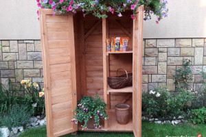 Szafa ogrodowa drewniana, szafa drewniana na narzędzia, skrzynia ogrodowa