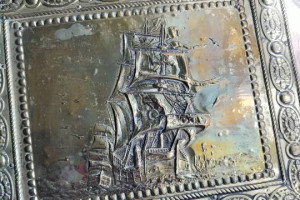 Dwa obrazki miedzioryt na drewnie dekoracje