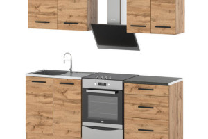 Meble Kuchenne Drewniane Modułowe Z Blatem Modułowa Kuchnia Mini Mokka 2m