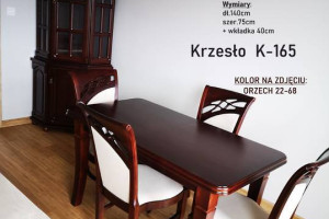 Prześliczny Zestaw Drewniany Stół 140 + 4 Krzesła Bekas