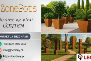 Wysokie donice ogrodowe ze stali Corten