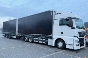 MAN TGX 24.440 6X2 E6 Przyczepa G.T.S PTT18S Tandem Zestaw 120 m3 Firana Ł…