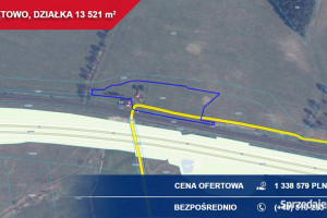 Działka 1,35 ha Godętowo gm. Łęczyce przy trasie S6