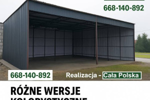 Garaż Blaszany Otwarty /Wiata Garażowa /Zadaszenie/Magazyn - GRZYWSTAL