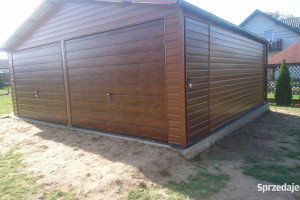 Garaż Blaszany DREWNOPODOBNY 8x6m - Wiaty - Romstal A22v2