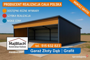 Garaż Blaszany Grafit |Konstrukcja Stalowa | Magazyn | Hala- Maj-BlacH