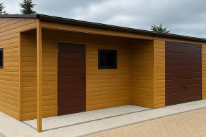 Garaż blaszak drewnopodobny